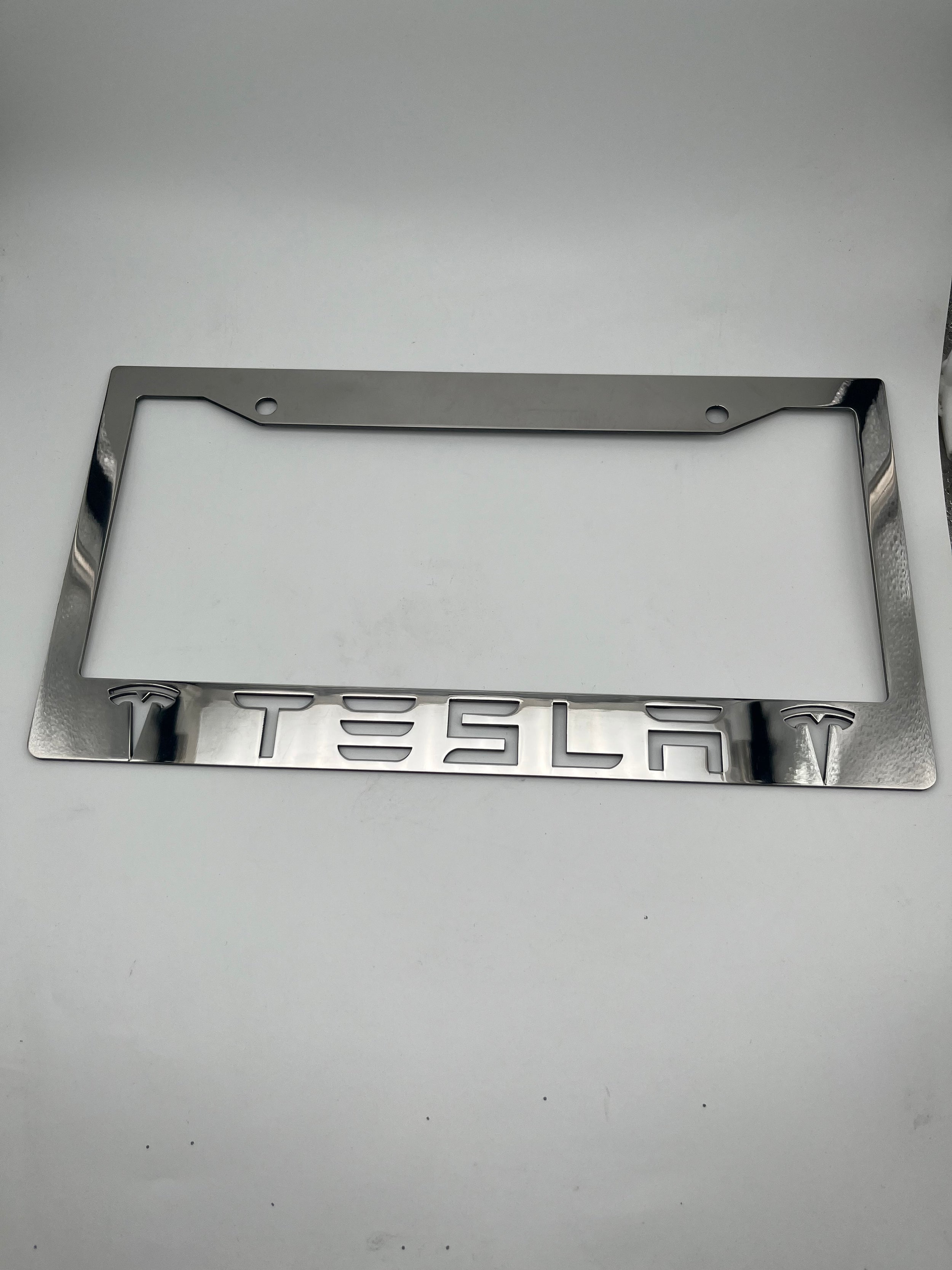 Tesla License Plate Frame High Polished Finish