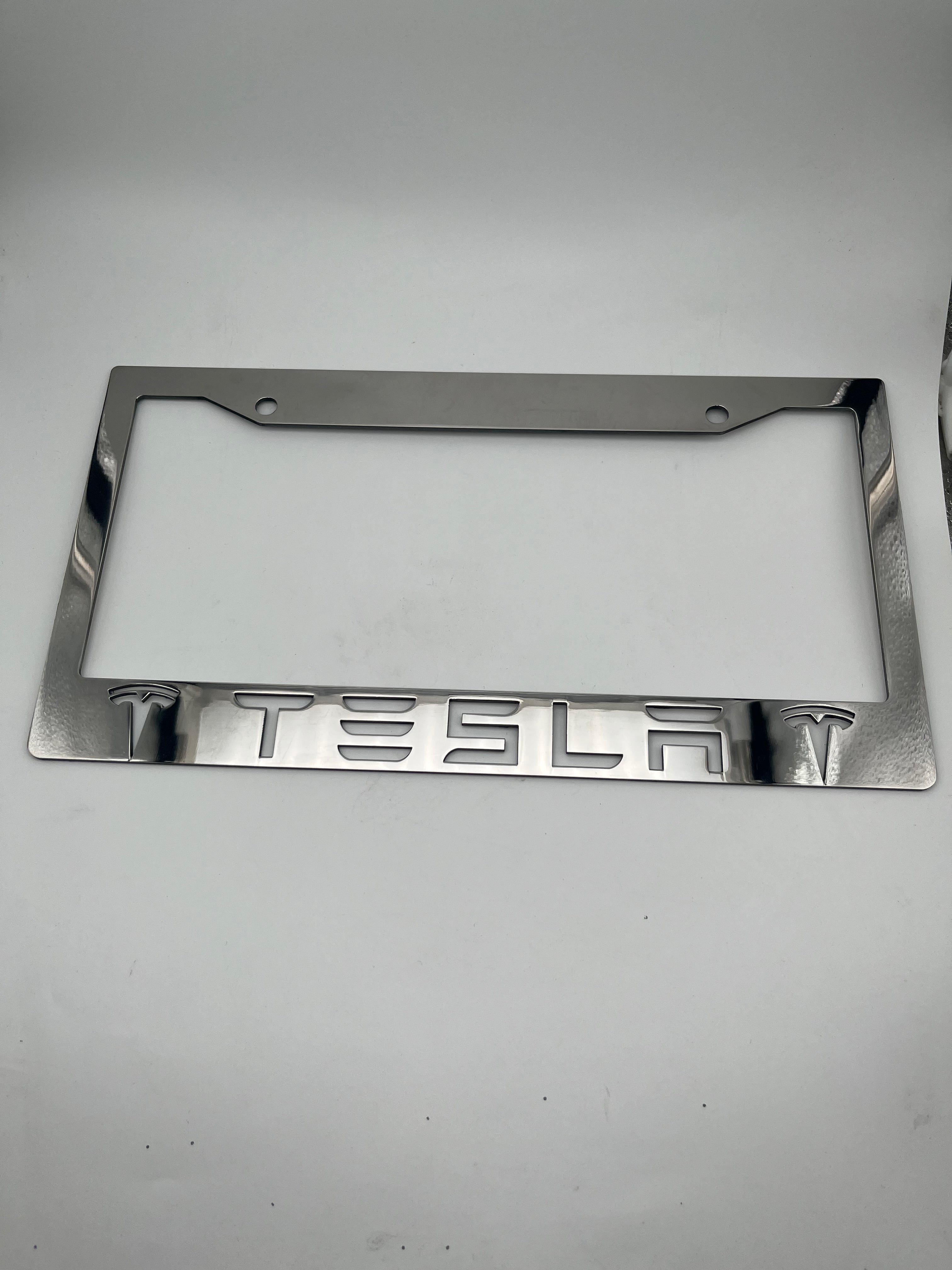 Tesla License Plate Frame High Polished Finish
