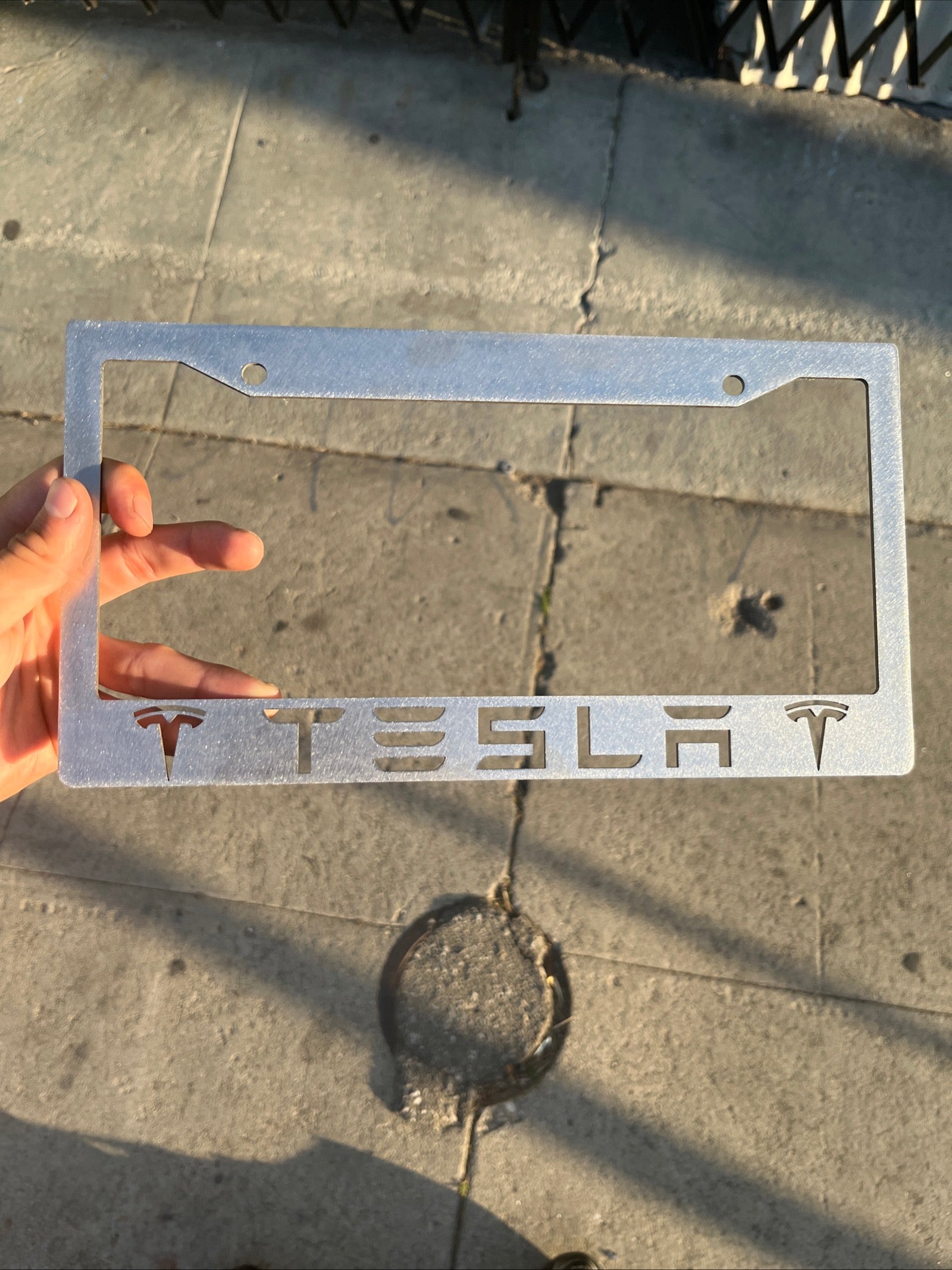 Tesla License Plate Frame Satin Finish