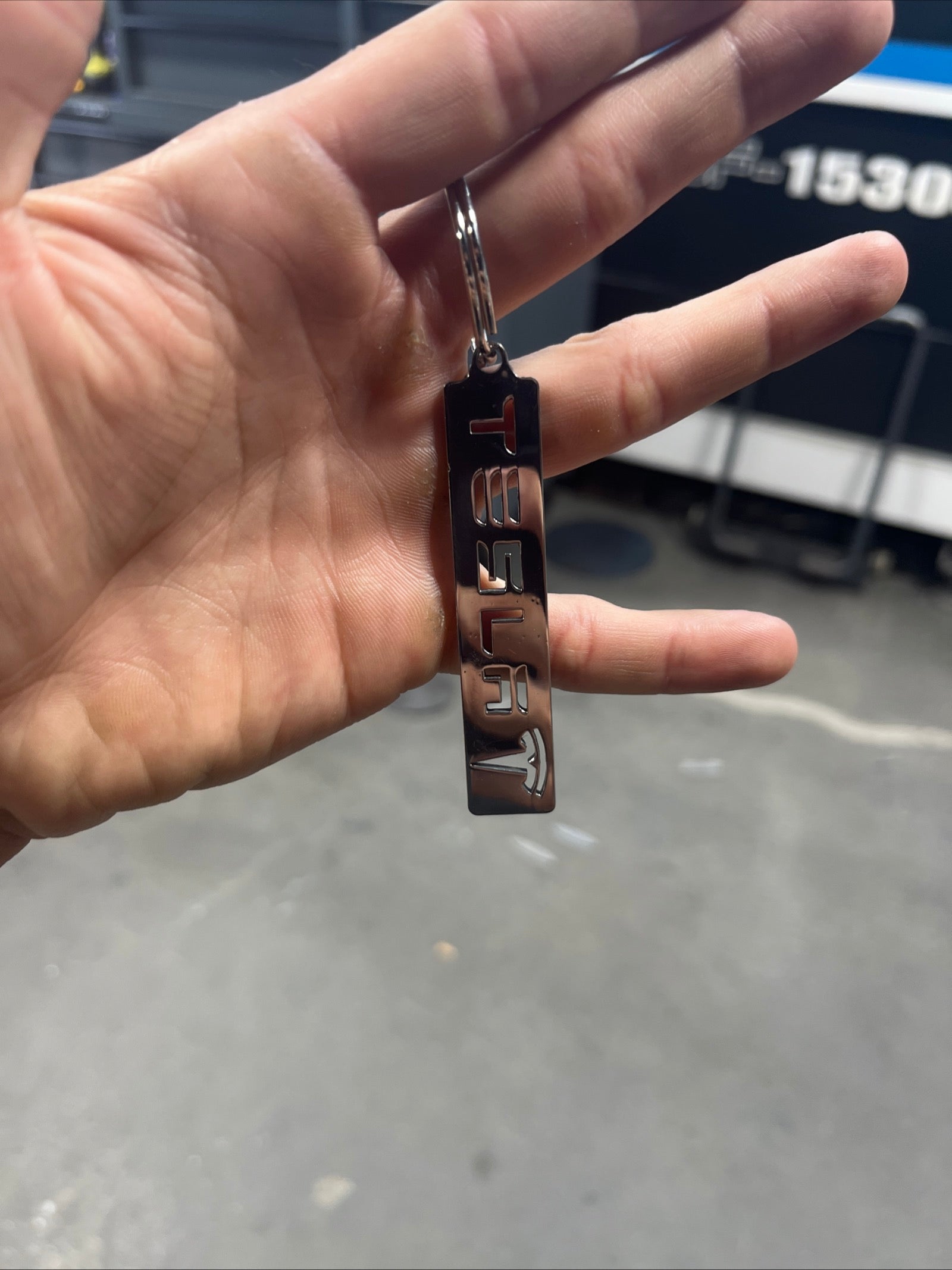 Tesla Keychain Polished Finish